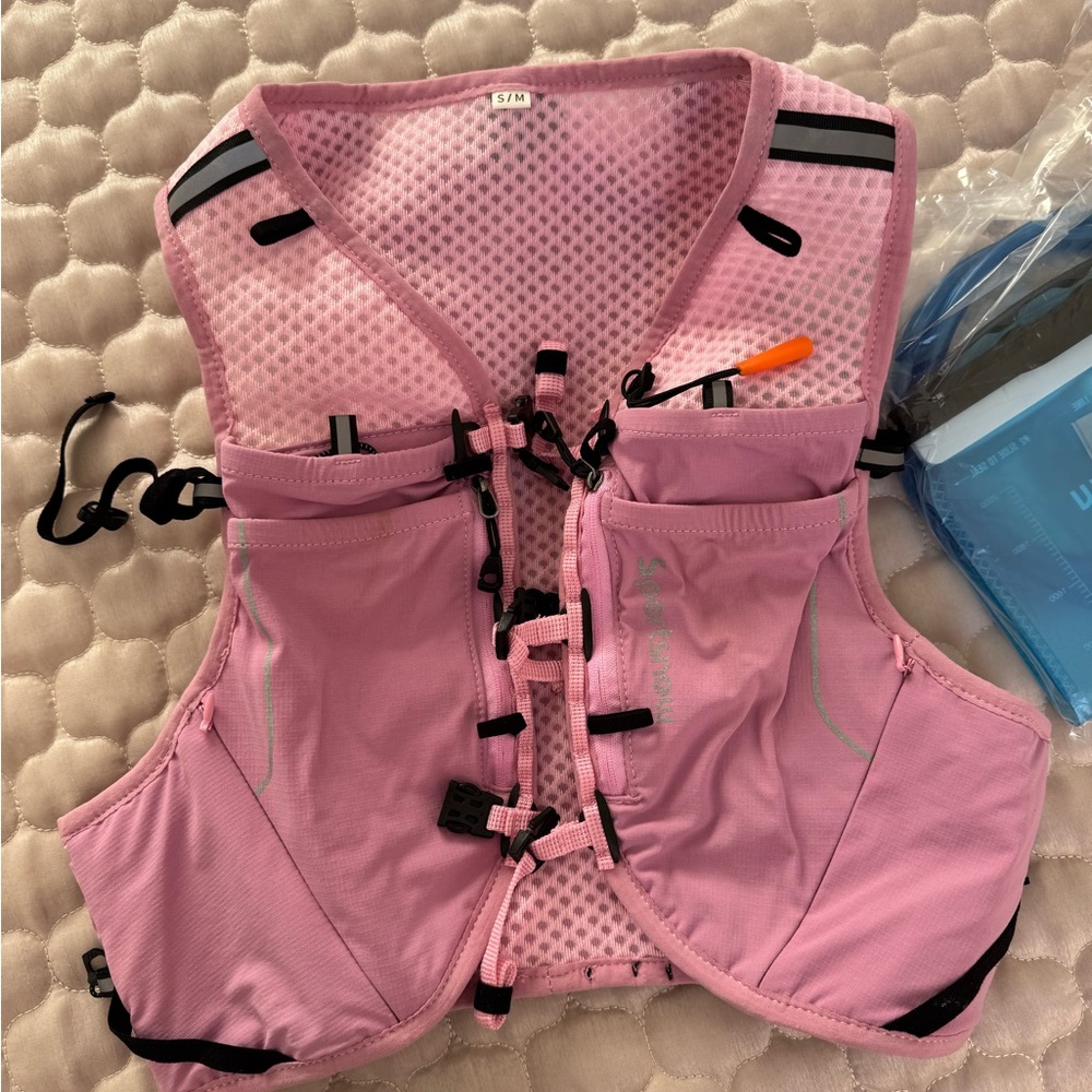 Pink Running Vest with Pockets